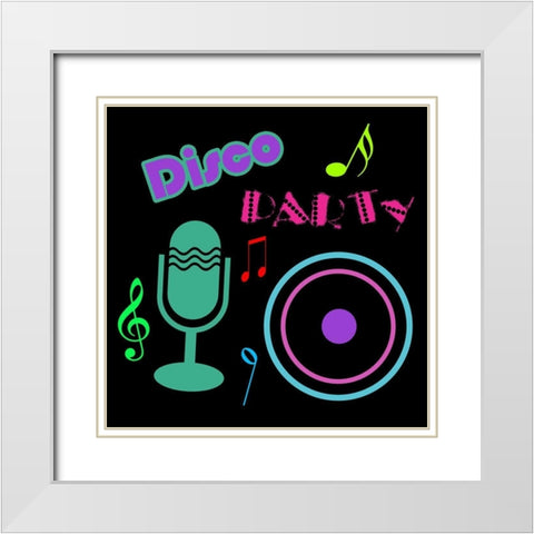 Disco White Modern Wood Framed Art Print with Double Matting by Lewis, Sheldon