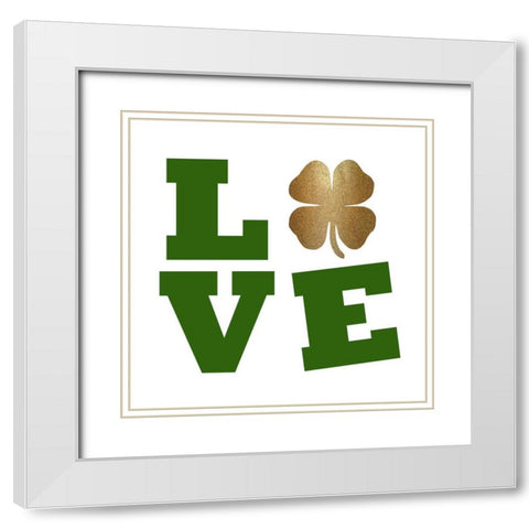Love White Modern Wood Framed Art Print with Double Matting by Lewis, Sheldon