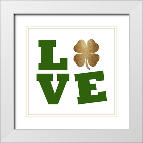 Love White Modern Wood Framed Art Print with Double Matting by Lewis, Sheldon