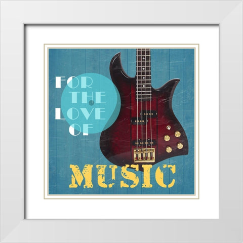 For The Love Of Music White Modern Wood Framed Art Print with Double Matting by Lewis, Sheldon