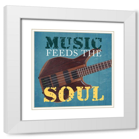 Music Feeds The soul White Modern Wood Framed Art Print with Double Matting by Lewis, Sheldon