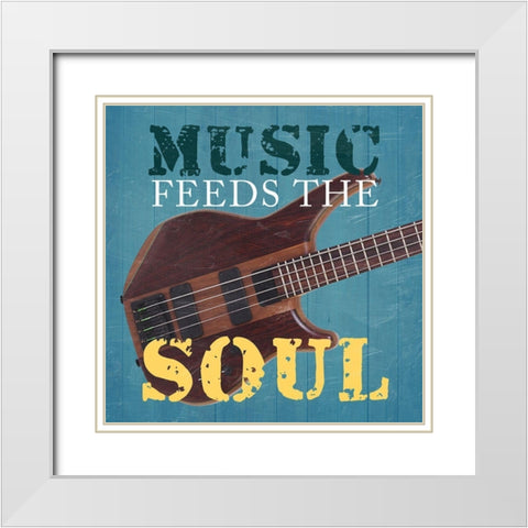 Music Feeds The soul White Modern Wood Framed Art Print with Double Matting by Lewis, Sheldon