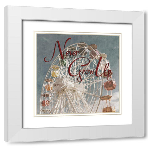 Amusement Park White Modern Wood Framed Art Print with Double Matting by Lewis, Sheldon