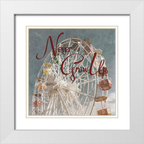 Amusement Park White Modern Wood Framed Art Print with Double Matting by Lewis, Sheldon