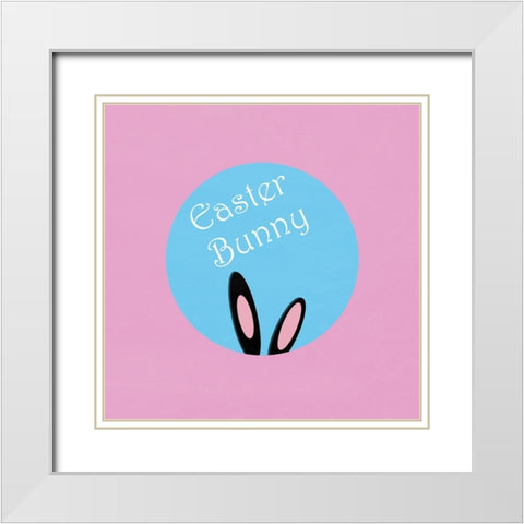 Easter Bunny White Modern Wood Framed Art Print with Double Matting by Lewis, Sheldon