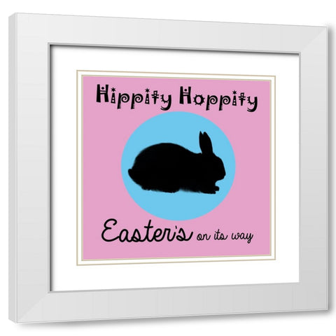 Easter Bunny 2 White Modern Wood Framed Art Print with Double Matting by Lewis, Sheldon