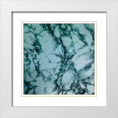 Green Elements White Modern Wood Framed Art Print with Double Matting by Lewis, Sheldon