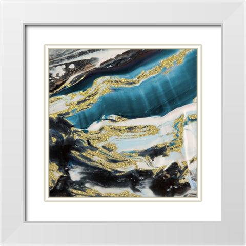 Striking Smears 1 White Modern Wood Framed Art Print with Double Matting by Lewis, Sheldon