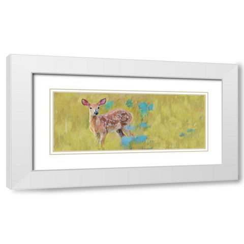 Beau Deer White Modern Wood Framed Art Print with Double Matting by Butcher, Sarah