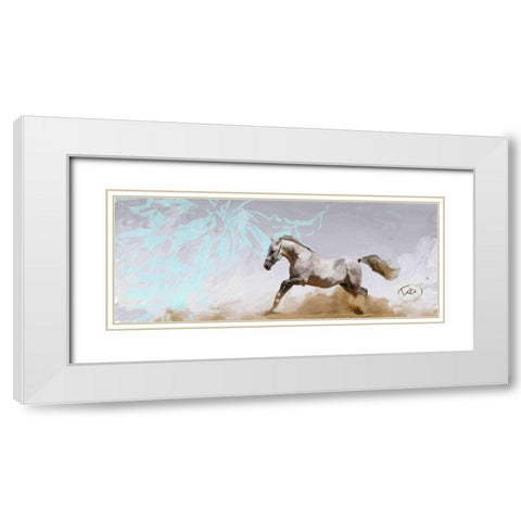 Free Rein 2 White Modern Wood Framed Art Print with Double Matting by Butcher, Sarah