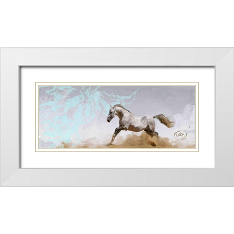 Free Rein 2 White Modern Wood Framed Art Print with Double Matting by Butcher, Sarah