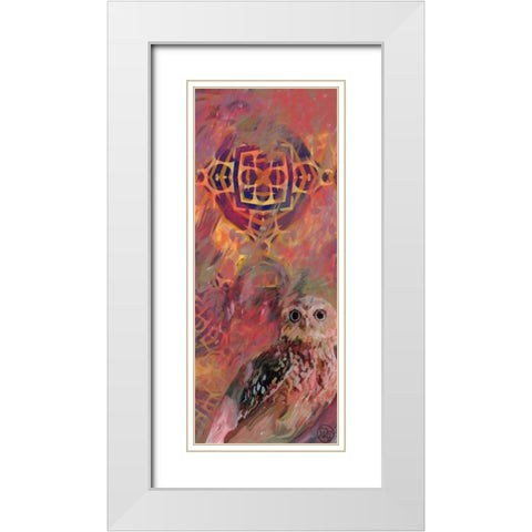 Vivid Owl White Modern Wood Framed Art Print with Double Matting by Butcher, Sarah