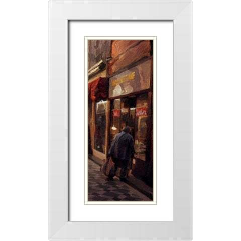 Alley Shop 1 White Modern Wood Framed Art Print with Double Matting by Butcher, Sarah