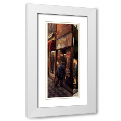 Alley Shop 2 White Modern Wood Framed Art Print with Double Matting by Butcher, Sarah