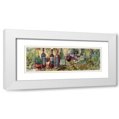 Wine and Pattern 2 White Modern Wood Framed Art Print with Double Matting by Butcher, Sarah