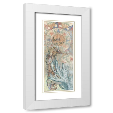 Chart The Seas White Modern Wood Framed Art Print with Double Matting by Butcher, Sarah