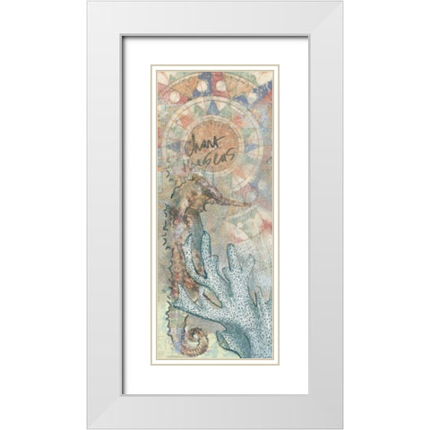 Chart The Seas White Modern Wood Framed Art Print with Double Matting by Butcher, Sarah