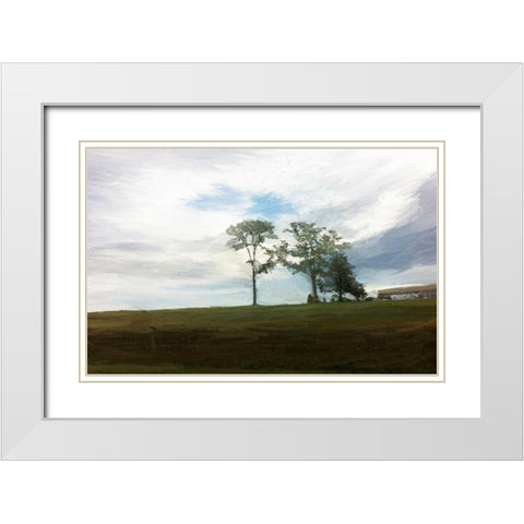 Two Trees White Modern Wood Framed Art Print with Double Matting by Butcher, Sarah