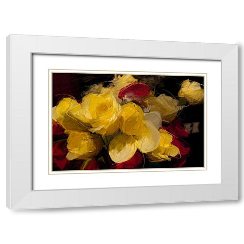 Roses 4 White Modern Wood Framed Art Print with Double Matting by Butcher, Sarah