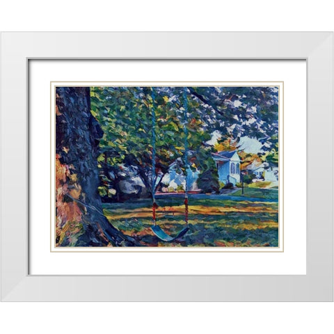 Empty Swing White Modern Wood Framed Art Print with Double Matting by Butcher, Sarah