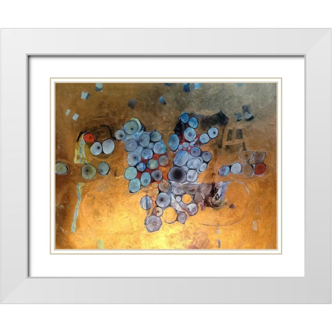 Gold Abstract White Modern Wood Framed Art Print with Double Matting by Butcher, Sarah