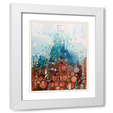 Blue And Bronze White Modern Wood Framed Art Print with Double Matting by Butcher, Sarah
