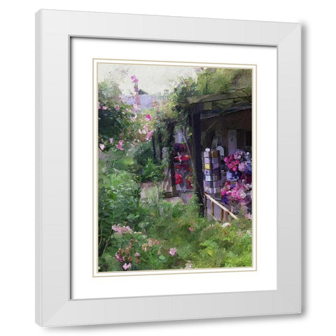 Gift Shop At Giverny White Modern Wood Framed Art Print with Double Matting by Butcher, Sarah