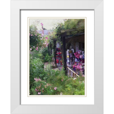 Gift Shop At Giverny White Modern Wood Framed Art Print with Double Matting by Butcher, Sarah