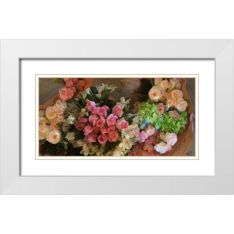 Roses Upon Roses White Modern Wood Framed Art Print with Double Matting by Butcher, Sarah