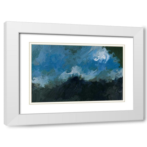 Waves White Modern Wood Framed Art Print with Double Matting by Butcher, Sarah