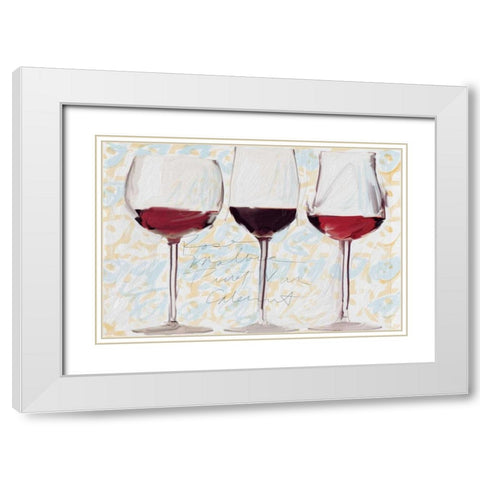 Three Glasses White Modern Wood Framed Art Print with Double Matting by Butcher, Sarah