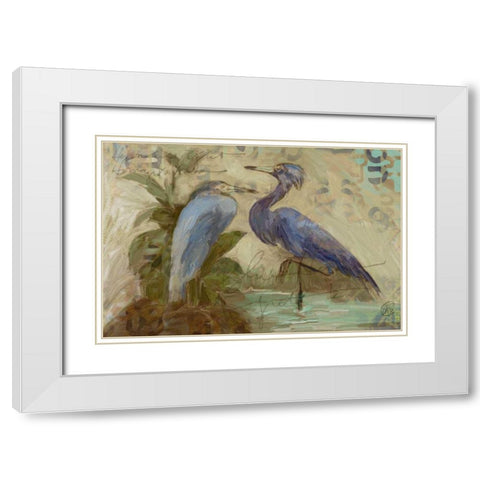 Egret Pair 2 White Modern Wood Framed Art Print with Double Matting by Butcher, Sarah