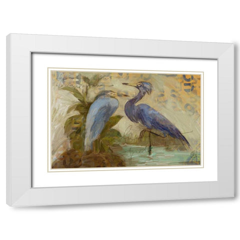 Egret Pair White Modern Wood Framed Art Print with Double Matting by Butcher, Sarah