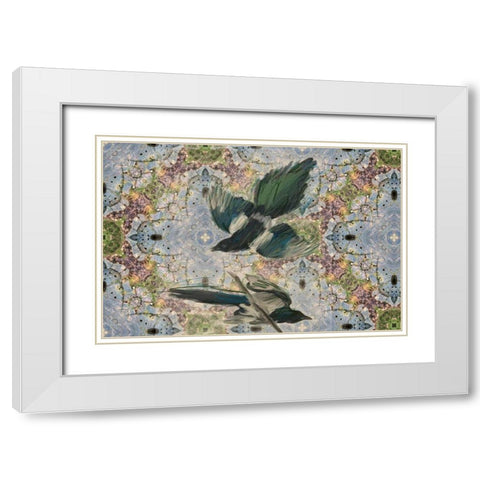 Birds In Flight White Modern Wood Framed Art Print with Double Matting by Butcher, Sarah