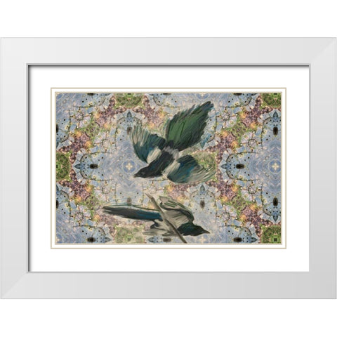 Birds In Flight White Modern Wood Framed Art Print with Double Matting by Butcher, Sarah