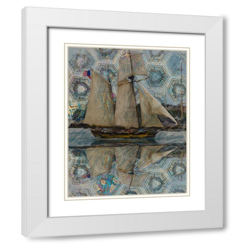 Sailboat White Modern Wood Framed Art Print with Double Matting by Butcher, Sarah