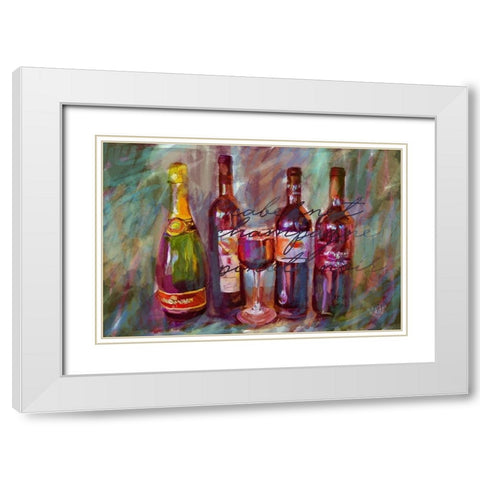 Wine Paint White Modern Wood Framed Art Print with Double Matting by Butcher, Sarah