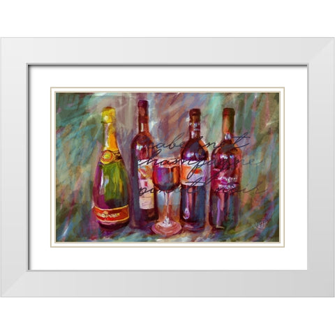 Wine Paint White Modern Wood Framed Art Print with Double Matting by Butcher, Sarah