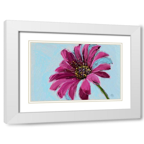 Daisy Crazy White Modern Wood Framed Art Print with Double Matting by Butcher, Sarah