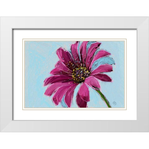 Daisy Crazy White Modern Wood Framed Art Print with Double Matting by Butcher, Sarah