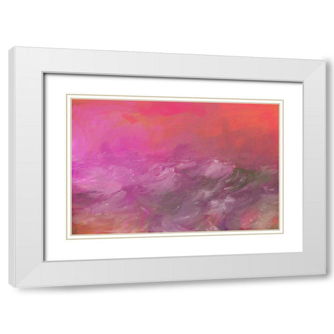 Pink Sea Orange Sky White Modern Wood Framed Art Print with Double Matting by Butcher, Sarah
