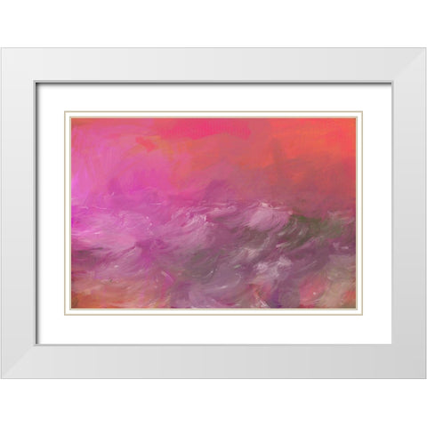 Pink Sea Orange Sky White Modern Wood Framed Art Print with Double Matting by Butcher, Sarah