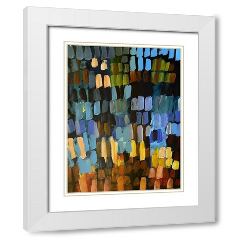 Color Strokes White Modern Wood Framed Art Print with Double Matting by Butcher, Sarah
