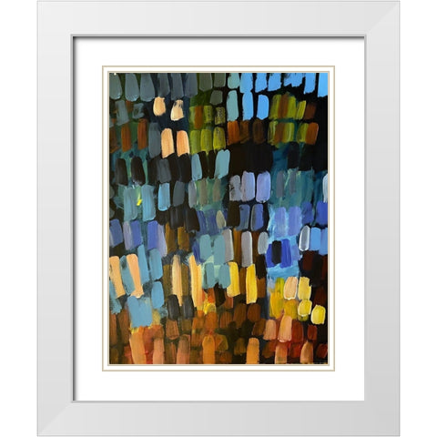 Color Strokes White Modern Wood Framed Art Print with Double Matting by Butcher, Sarah