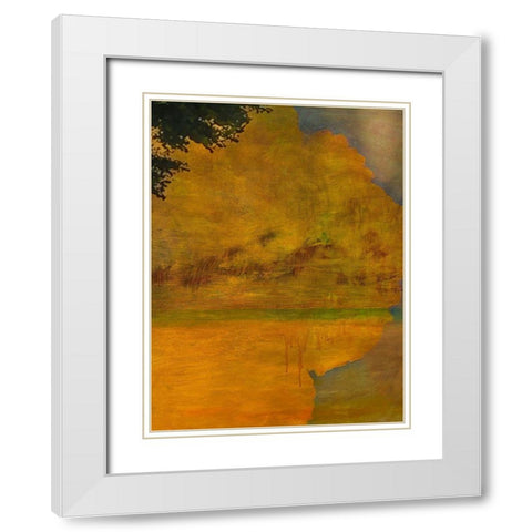 Golden Time Landscape White Modern Wood Framed Art Print with Double Matting by Butcher, Sarah