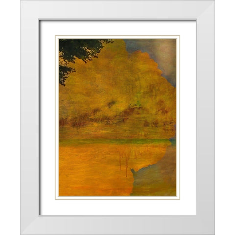 Golden Time Landscape White Modern Wood Framed Art Print with Double Matting by Butcher, Sarah