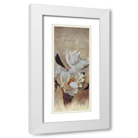 Magnolia White Modern Wood Framed Art Print with Double Matting by Butcher, Sarah