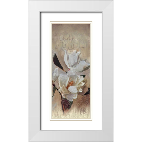 Magnolia White Modern Wood Framed Art Print with Double Matting by Butcher, Sarah