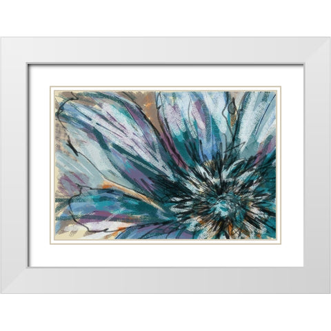 Shifting Flower White Modern Wood Framed Art Print with Double Matting by Butcher, Sarah