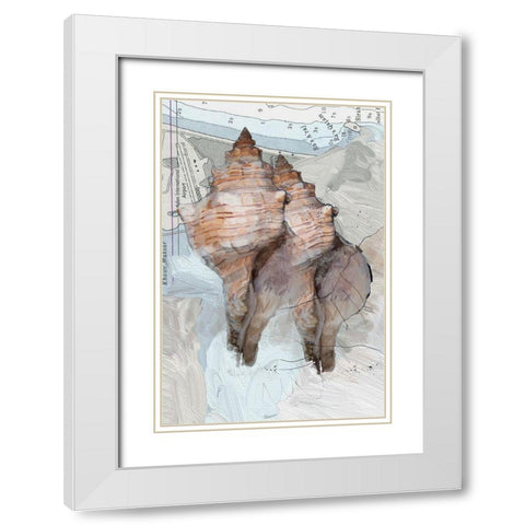 Geo Shell 1 White Modern Wood Framed Art Print with Double Matting by Butcher, Sarah
